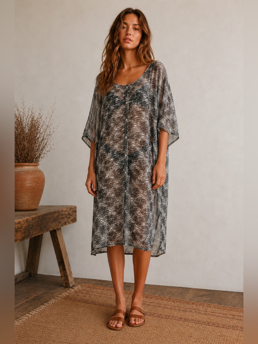 Free People Intimately More Chill Zebra Sleep Shirt Tunic Dress NWT M